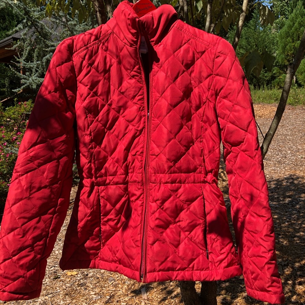 Red winter coat